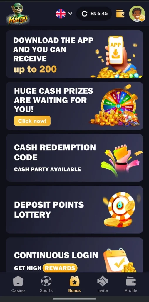 margo game bonus